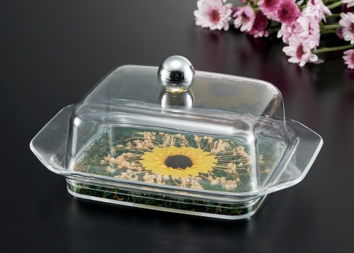 Square Butter Dish flower style